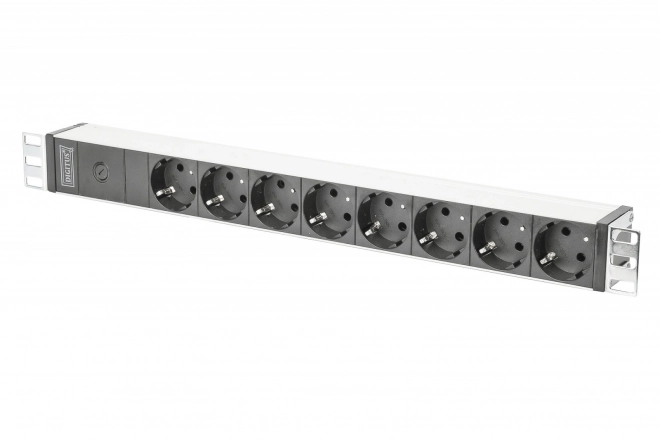 Napájecí lišta PDU 19" rack, 8x zásuvka schuko, 2,0m, 1x zástrčka C14, 10A Hliníková konstrukce