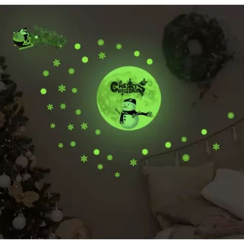 Vánoční samolepky na okna - fluorescenční 20356