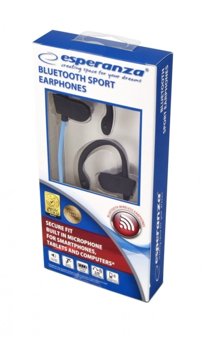 Sportovní sluchátka do uší Bluetooth Černo-modrá