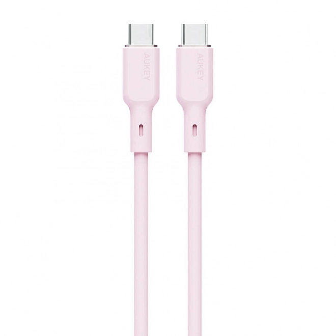 Kabel USB-C na USB-C Aukey CB-SCC102, 100W, 1,8 m (růžový)