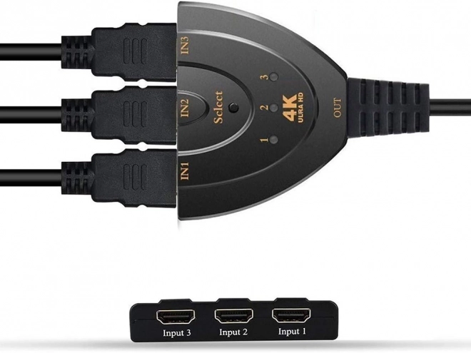 Splitter switch hdmi splitter 3v1 3 porty 4k