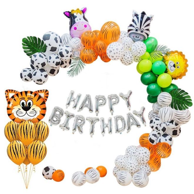 Dětská narozeninová sada balónků Zoo zvířata - 90 balónků