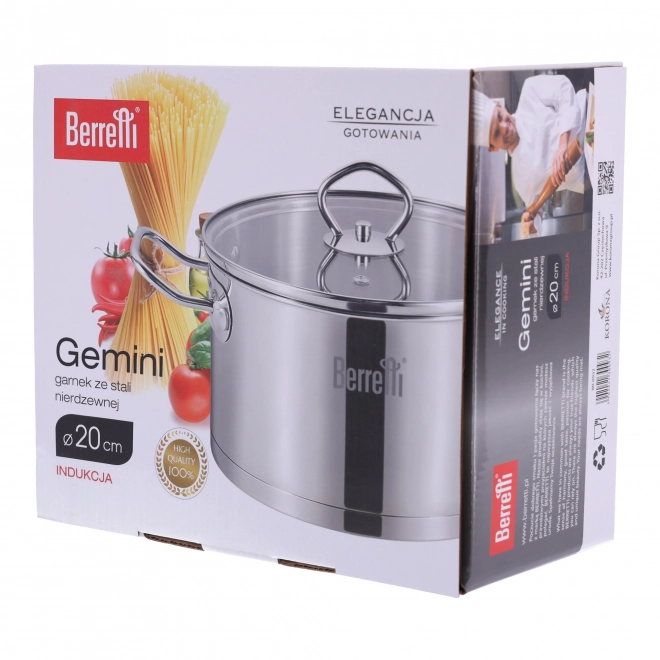 Gemini BERRETTI nerezový hrnec s poklicí, 20 cm