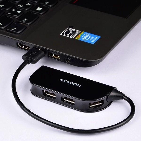 Rozbočovač HUE-X4B 4portový USB 2.0 20cm kabel Černá