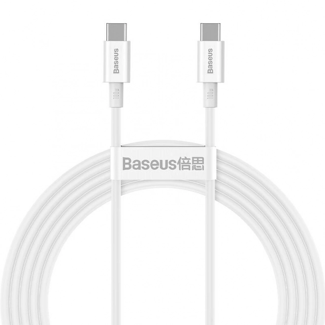 Kabel Baseus Superior Series USB-C na USB-C, 100 W, 2 m (bílý)