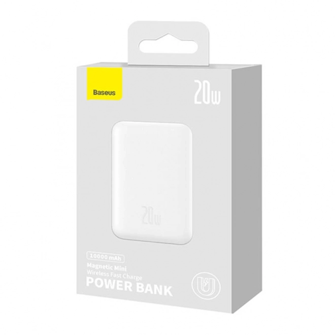 Powerbanka Baseus Magnetic, 10000mAh, USB-C 20W (bílá)