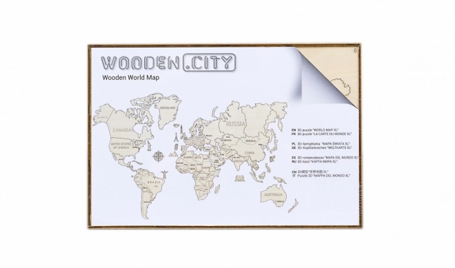 Wooden City Dřevěná mapa světa velikost XL (120x80cm)