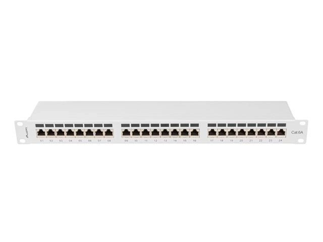 Patchpanel 24 portů 1U CAT6A EK. PPSA-1024-S šedý