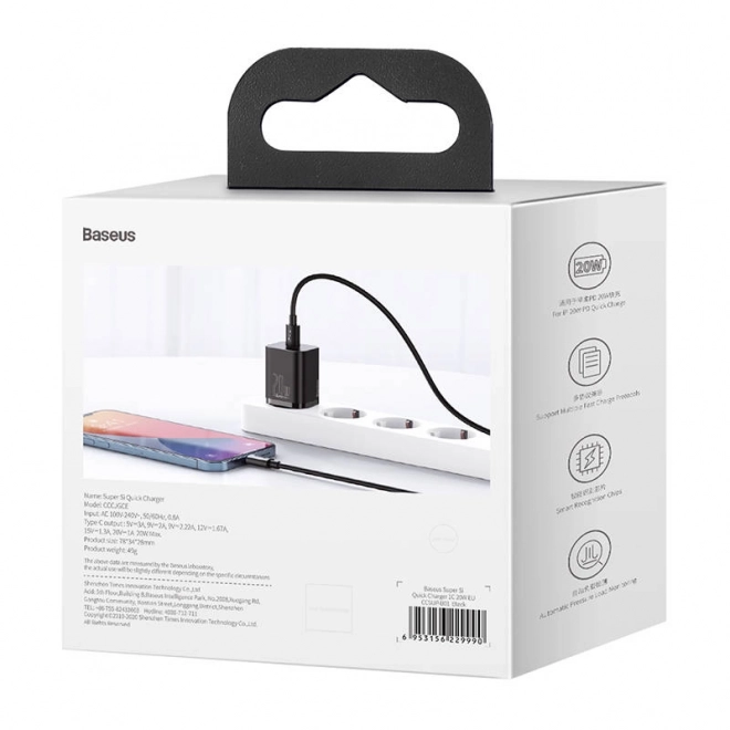 Baseus Super Si Quick Charger 1C 20W (černá)