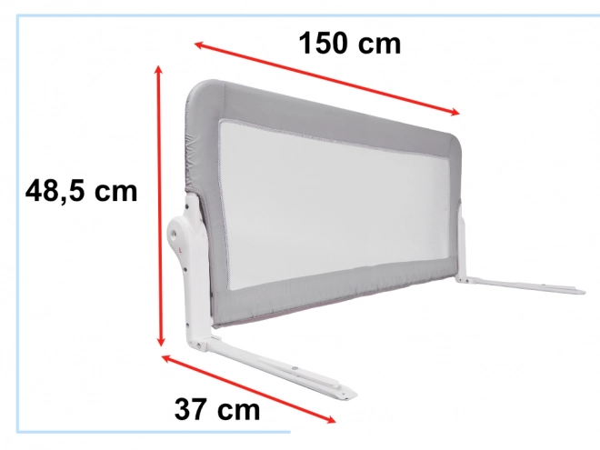 Bezpečnostní zábrana k posteli 150 cm šedá