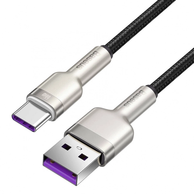 Kabel USB pro USB-C Baseus Cafule, 66 W, 0,25 m (černý)