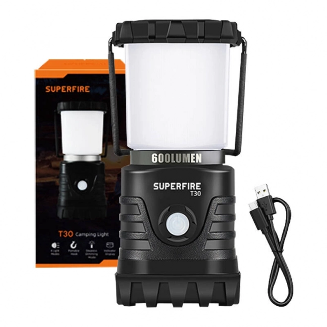 Kempingová lampa Superfire T30, 600 lm, USB