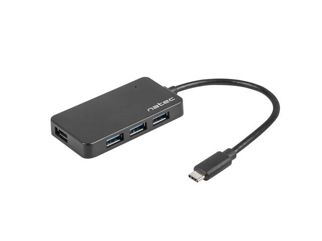 Silkworm USB 3.0 4portový USB hub černý USB-C