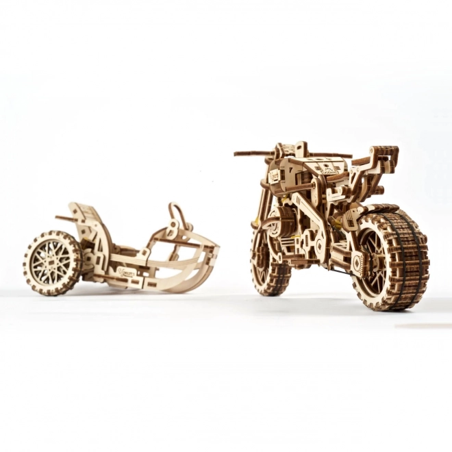 Ugears 3D puzzle Motorka s vozíkem 380 kusů