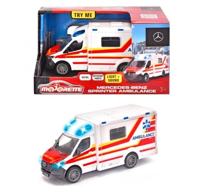 Majorette Grand Mercedes ambulance 12,5 cm vozidlo