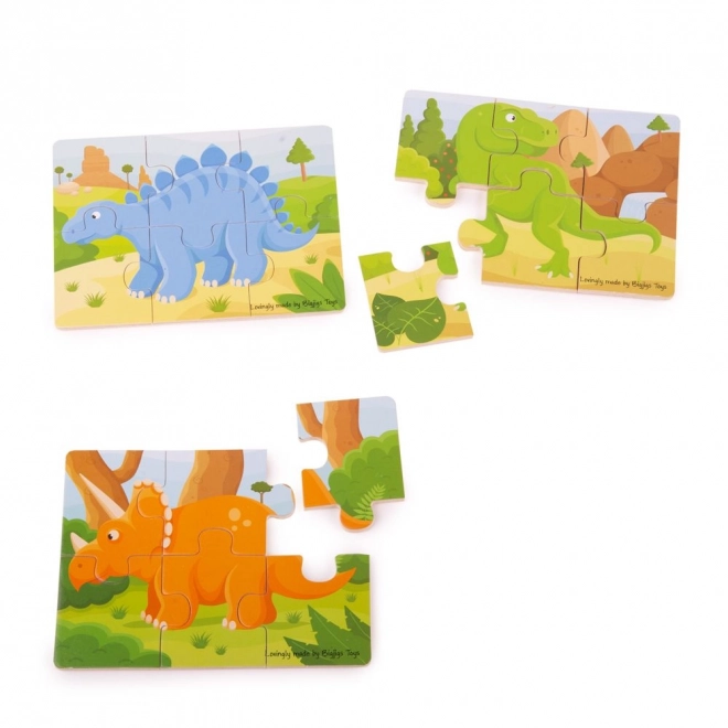 Bigjigs Toys Puzzle 3v1 dinosauři