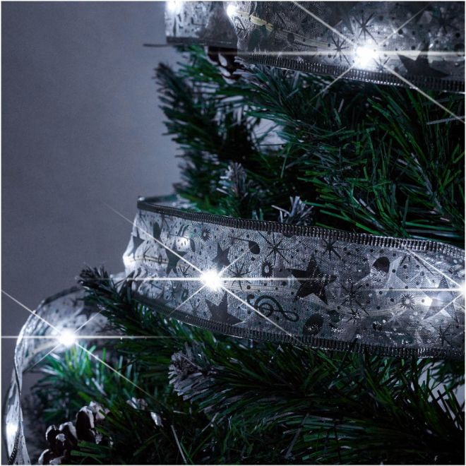 LED stuha 10m 100LED vánoční osvtlětlení vánoční / dekorace studená bílá na baterie