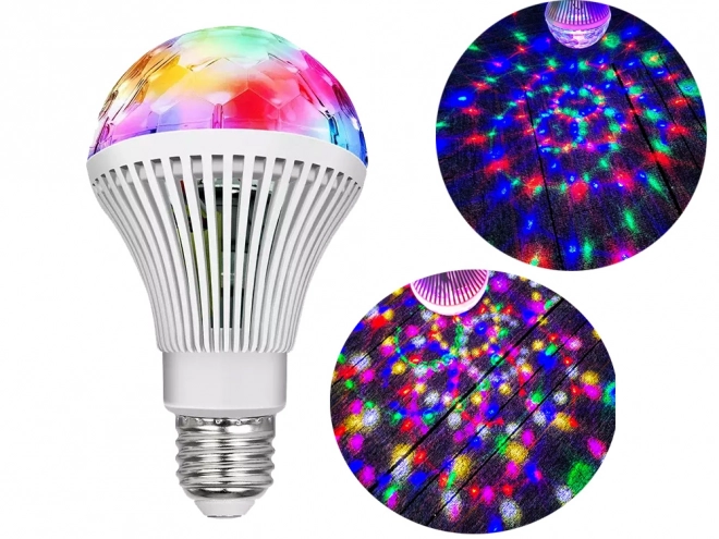 Led žárovka rgb rotační e27 disco ball