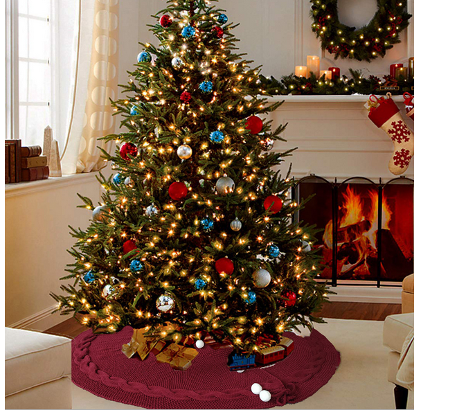 Podložka pod vánoční stromek - bordó