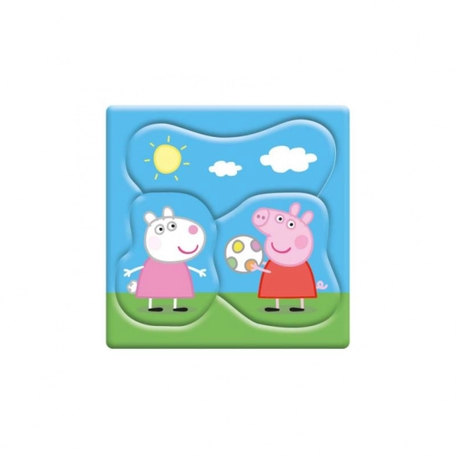 Puzzle baby Prasátko Pepa/Peppa Pig 3 obrázky 18x18cm 12 dílků v krabici 19x27x4cm 24m+