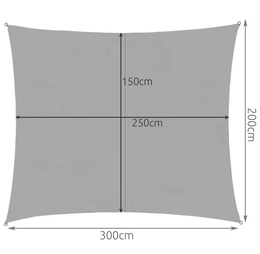 Sluneční plachta 3x2m - šedá Gardlov 23162