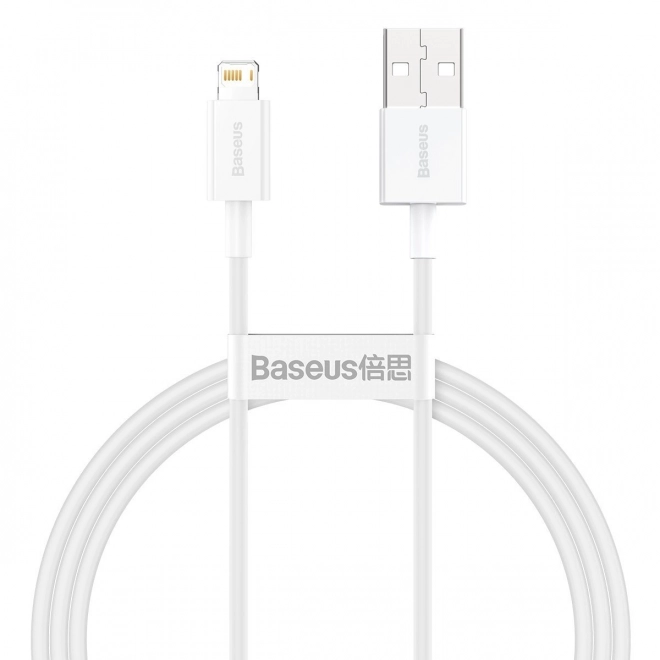 Kabel USB na Lightning řady Baseus Superior, 2,4 A, 1 m (bílý)