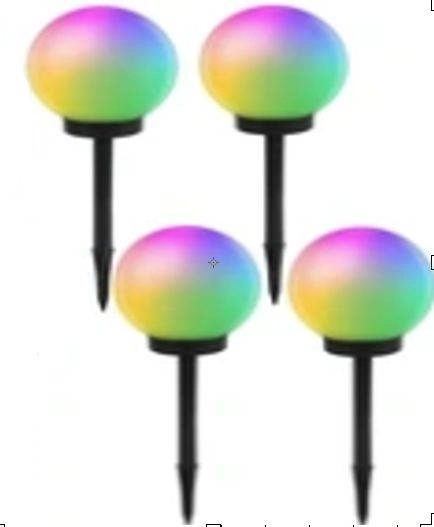 4x solární zahradní lampa Rgb Ball Driven 10 cm