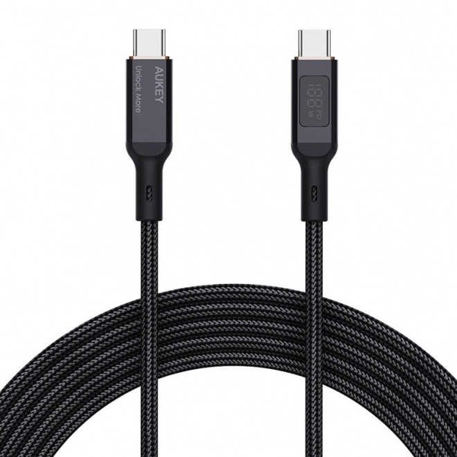 Kabel USB-C na USB-C Aukey CB-MCC102, 100W, 1,8 m (černý)