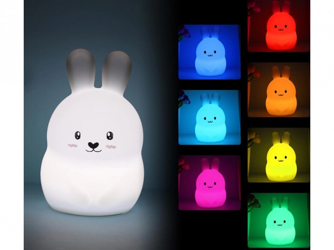 Dětské led noční světlo králík touch rgb dálkové ovládání