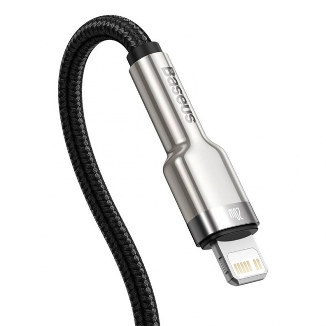 Kabel USB-C pro Lightning Baseus Cafule, PD, 20W, 0,25m (černý)