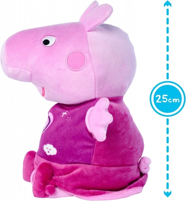 Peppa Pig 2v1 plyšový usínáček, hrající + světlo, růžový, 25 cm