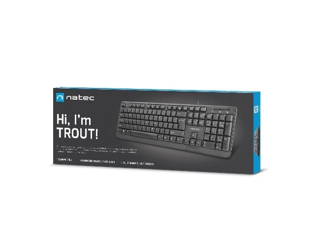 Černá klávesnice USB Trout Slim 1,8 m