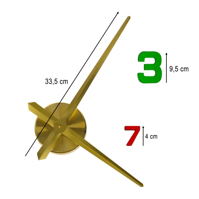 Samolepka nástěnné hodiny 12 číslic 80-90 cm žluté ručičky barevné