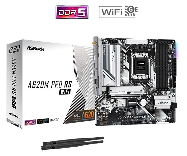 Základní deska A620M PRO RS WIFI AM5 4DDR5 HDMI/DP M.2 mATX