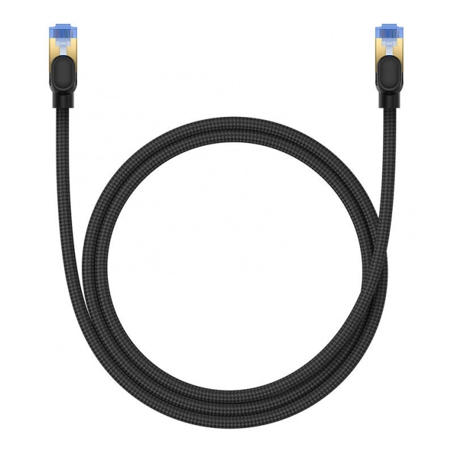 Opletený síťový kabel cat.7 Baseus Ethernet RJ45, 10Gbps, 1m (černý)