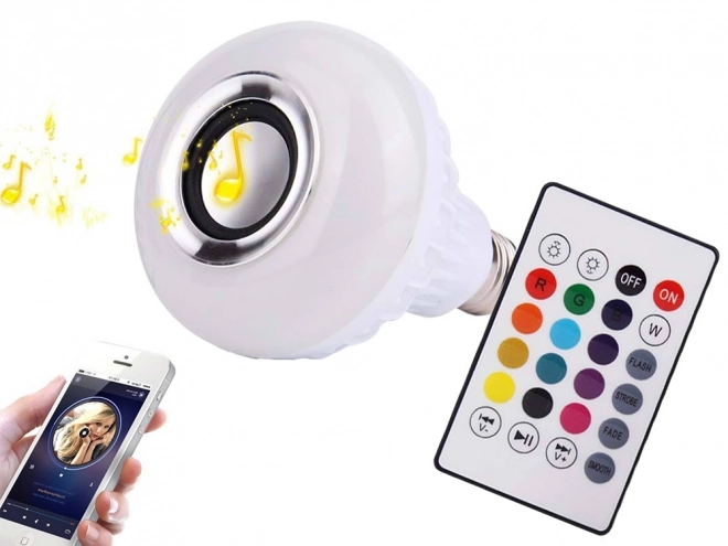 Led barevná žárovka rgb reproduktor bluetooth dálkové ovládání