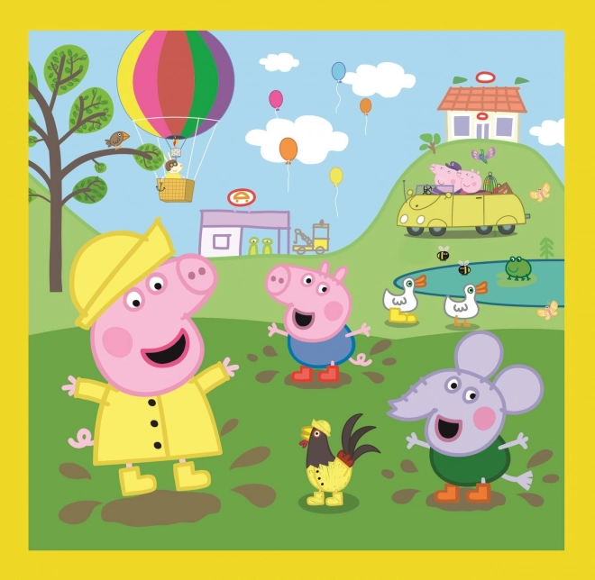 Puzzle 3v1 - Prasátko Peppa