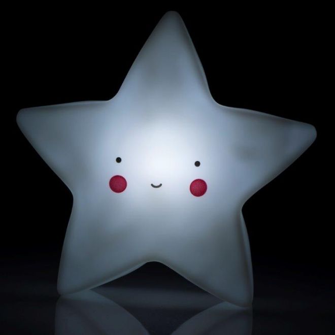 LED dětská noční lampička ve tvaru hvězdy - bílá