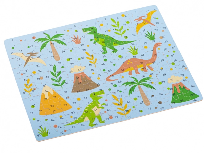 Dětské puzzle s čísly - vesmír a dinosauři