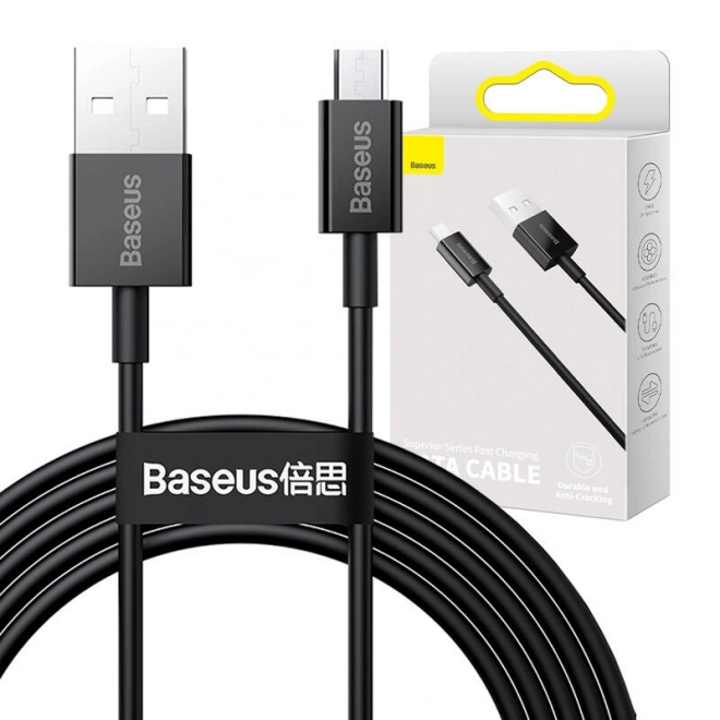 Kabel Baseus Superior Series USB na micro USB, 2A, 2 m (černý)