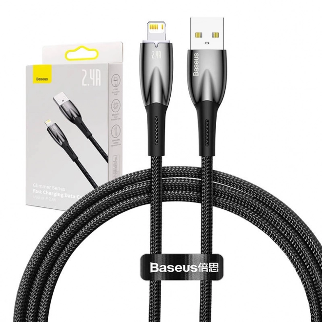 Kabel USB pro Lightning Baseus řady Glimmer, 2,4 A, 1 m (černý)