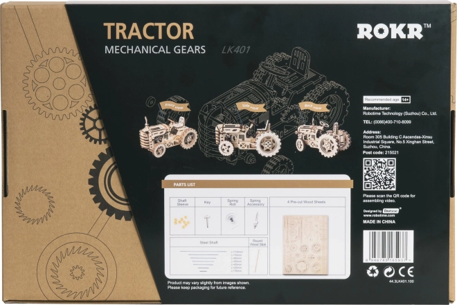 RoboTime 3D dřevěné mechanické puzzle Traktor