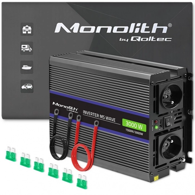 Měnič napětí Monolith 3000 MS Wave | 12V na 230V | 1500/3000W | USB