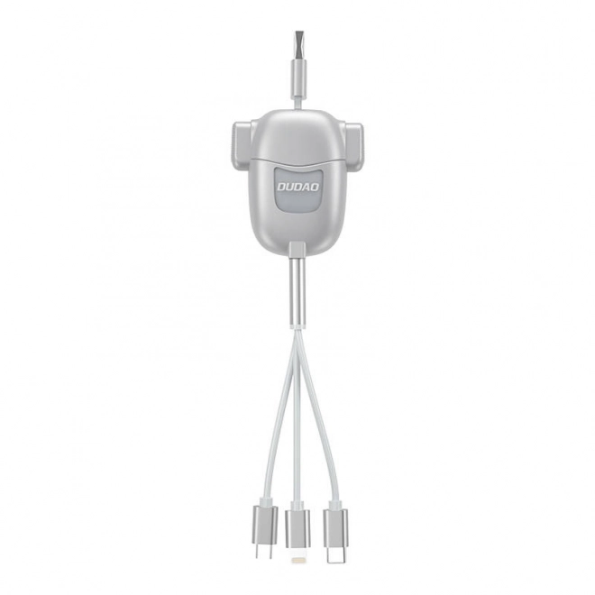 USB kabel Dudao L8PRO 3 v 1 USB-C / Lightning / Micro 3A, 1,1 m (stříbrný)