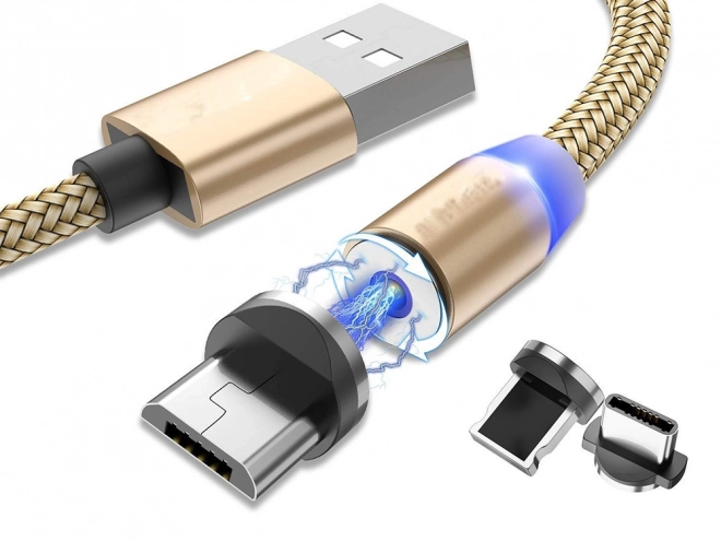 Magnetický nabíjecí kabel 3v1 micro type-c usb lightning 1m