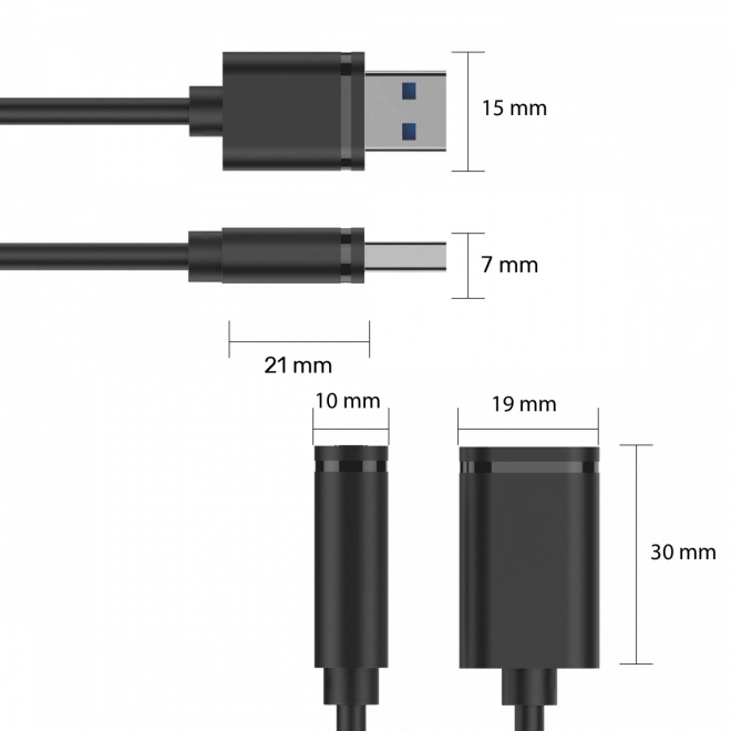 USB 2.0 AM-AF Extender, 0,5 m; Y-C447GBK