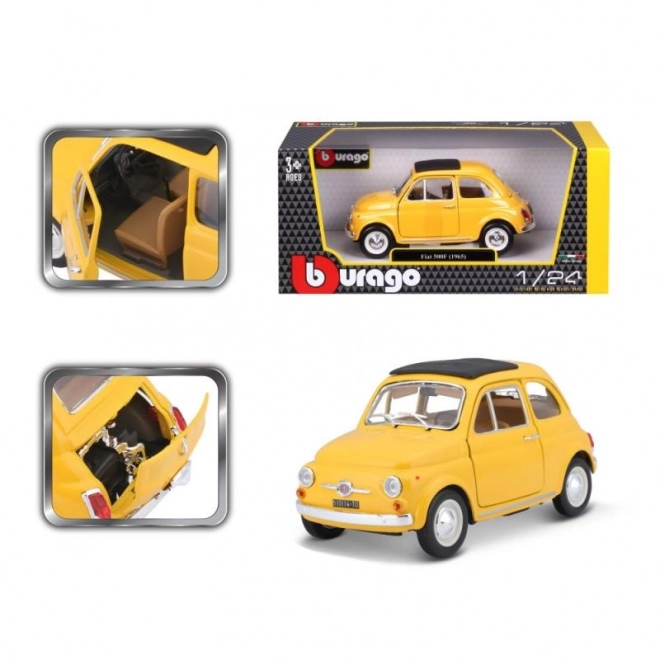 Bburago 1:24 Fiat 500 F 1965 žlutá 18-22098