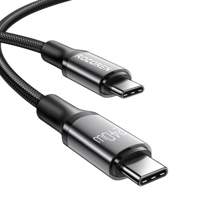 Rychlonabíjecí kabel Rocoren USB-C na USB-C Retro Series 1m 240W (šedý)