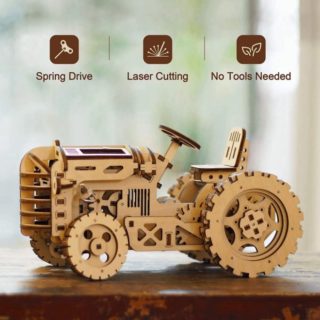 RoboTime 3D dřevěné mechanické puzzle Traktor