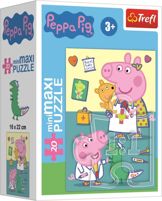 Minipuzzle miniMaxi 20 dílků Prasátko Peppa/Peppa Pig 4 druhy v krabičce 11x8cm 24ks v boxu